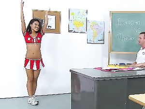 Cheerleader Cindy Starfall Fucks The Gym Teacher