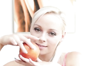 Hottie With Blonde Hair Does A Teen Striptease