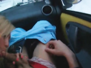 Sexy Car Blowjob From A Hot European Blonde