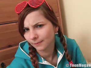 Braided Pigtails Are Adorable On A Masturbating Teen